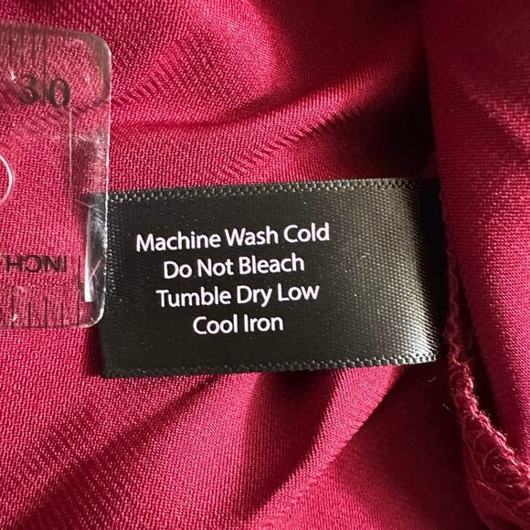 Boston Proper Ruffle Satin Tie Waist Midi Dress Cabernet Burgundy M Boho Retro - Picture 10 of 12